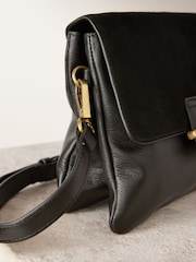 Black Leather Cross-Body Bag - Image 7 of 9