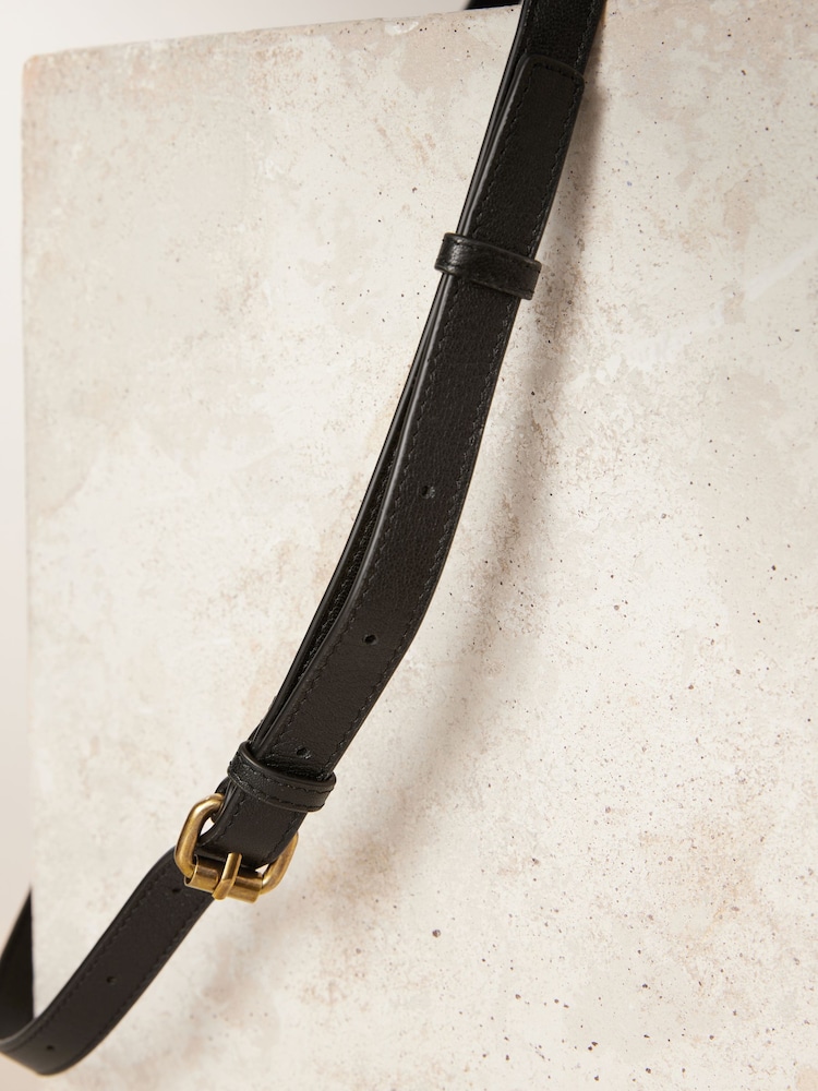 Black Leather Cross-Body Bag - Image 9 of 9