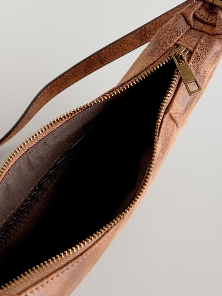 Tan Brown Studded Cross-Body Sling Bag - Image 10 of 10