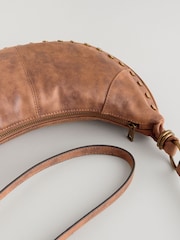 Tan Brown Studded Cross-Body Sling Bag - Image 9 of 10