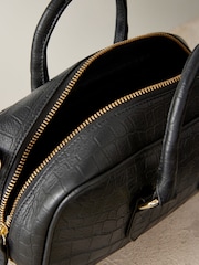 Black Leather Mini Bowler Bag - Image 10 of 10