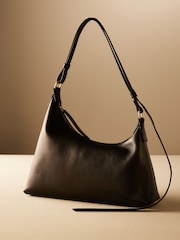 Black Leather and Premium Aysmmetric Shoulder Bag - Image 1 of 5