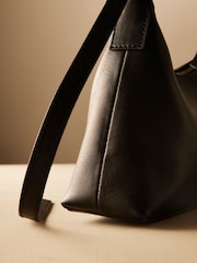 Black Leather and Premium Aysmmetric Shoulder Bag - Image 4 of 5