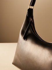 Black Leather and Premium Aysmmetric Shoulder Bag - Image 5 of 5