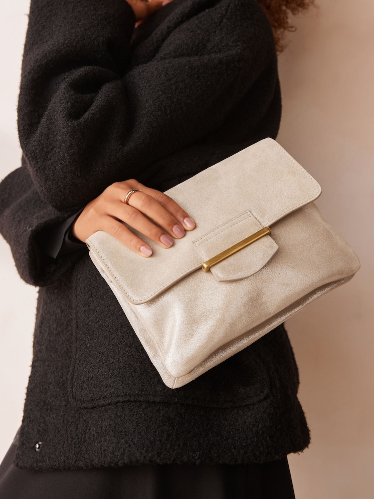 Gold Leather Cross-Body Bag - Image 2 of 9
