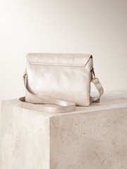 Gold Leather Cross-Body Bag - Image 5 of 9
