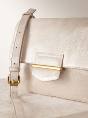 Gold Leather Cross-Body Bag - Image 7 of 9