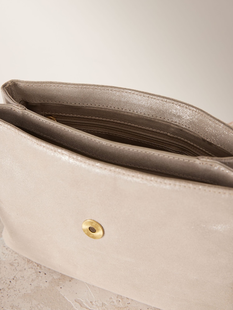 Gold Leather Cross-Body Bag - Image 9 of 9