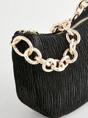 Black Velvet Chain Cross-Body Bag - Image 4 of 5