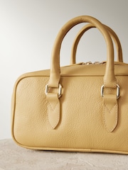 Yellow Leather Mini Bowler Bag - Image 10 of 11