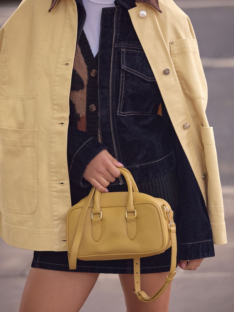 Yellow Leather Mini Bowler Bag - Image 2 of 11