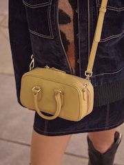 Yellow Leather Mini Bowler Bag - Image 3 of 11