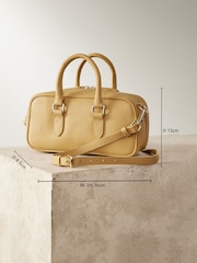 Yellow Leather Mini Bowler Bag - Image 4 of 11
