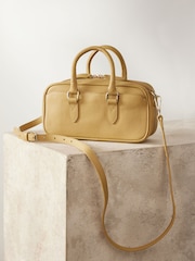 Yellow Leather Mini Bowler Bag - Image 6 of 11