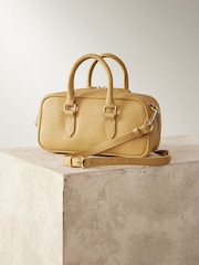 Yellow Leather Mini Bowler Bag - Image 7 of 11