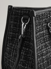 Black/White Boucle Tote Bag - Image 5 of 7