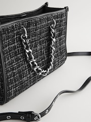 Black/White Boucle Tote Bag - Image 6 of 7