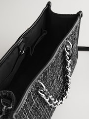 Black/White Boucle Tote Bag - Image 7 of 7