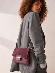 Burgundy Red Leather Cross-Body Bag - Image 2 of 10