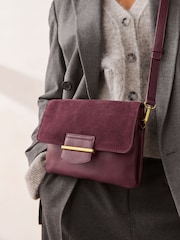 Burgundy Red Leather Cross-Body Bag - Image 3 of 10