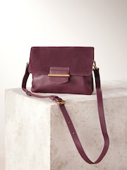 Burgundy Red Leather Cross-Body Bag - Image 5 of 10