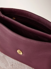Burgundy Red Leather Cross-Body Bag - Image 7 of 10