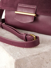 Burgundy Red Leather Cross-Body Bag - Image 8 of 10