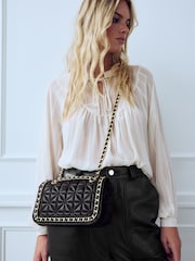 Black Quilted Chain Across-Body Bag - Image 1 of 1