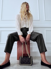 Black Quilted Chain Across-Body Bag - Image 2 of 10