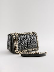 Black Quilted Chain Across-Body Bag - Image 6 of 10
