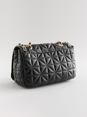 Black Quilted Chain Across-Body Bag - Image 7 of 10
