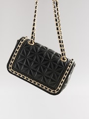Black Quilted Chain Across-Body Bag - Image 8 of 10