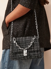Monochrome Bouclé Mini Cross-Body Bag - Image 1 of 6