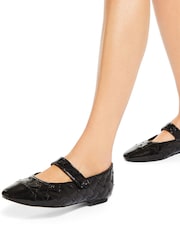 Kurt Geiger London Orbit Ballet Flat Drench Black Shoes - Image 5 of 5
