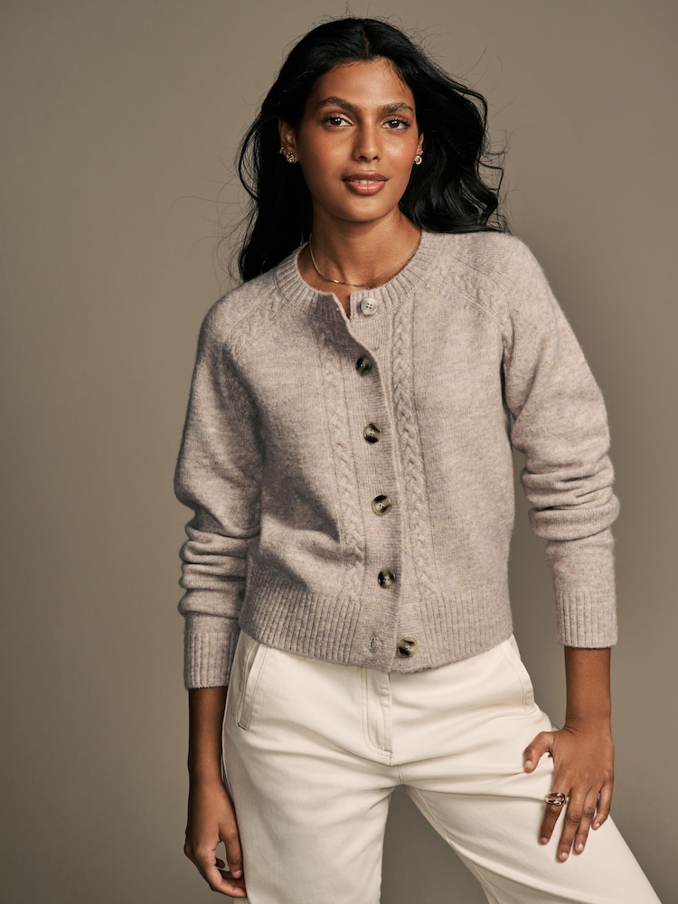 Mole - Laura Ashley pletena progasto gumb navzdol pletena jopa - Slika 1 iz 6 Mole - Laura Ashley pletena progasto gumb navzdol pletena jopa - Slika 1 iz 6
