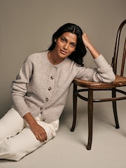 Laura Ashley Mole Knitted Cable Button Down Cardigan - Image 4 of 6