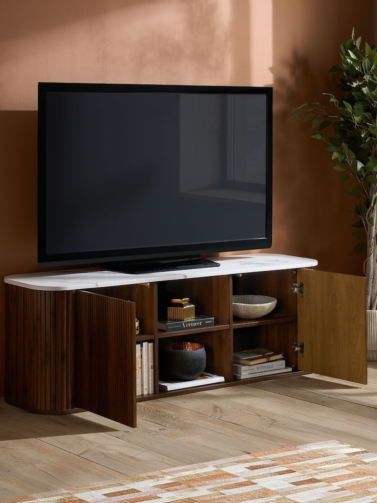Birlea Walnut Russo Large TV Unit - Image 2 of 8 Birlea Walnut Russo Large TV Unit - Image 2 of 8