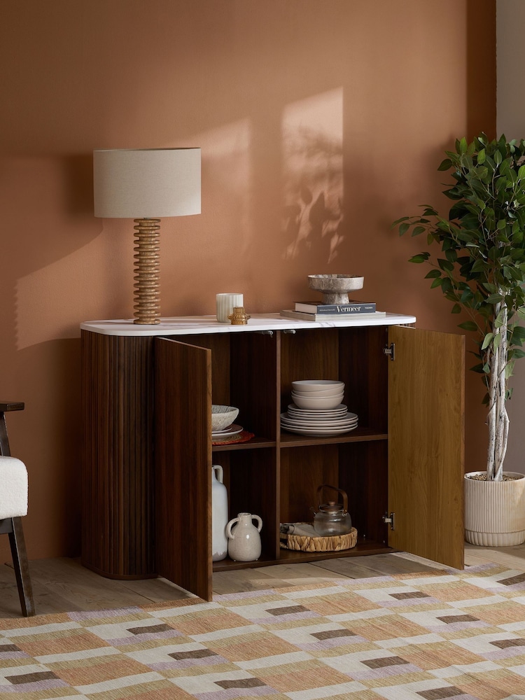 Birlea Walnut Russo 2 Door Sideboard - Image 2 of 7 Birlea Walnut Russo 2 Door Sideboard - Image 2 of 7