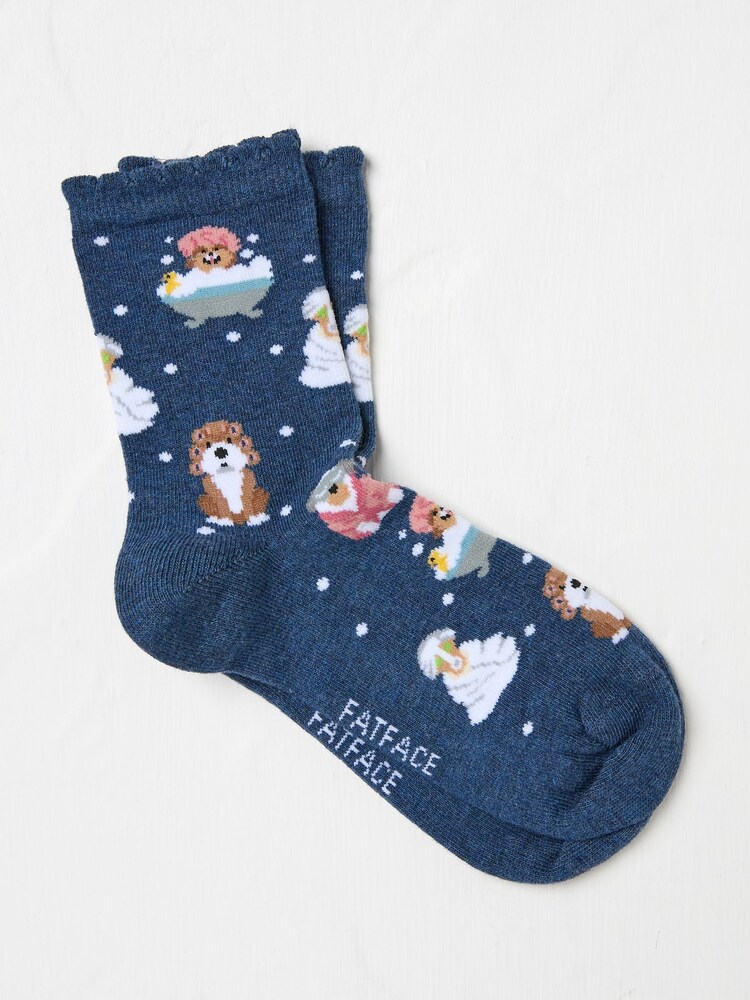 FatFace Blue Kids Socks 1 Pack - Image 1 of 2