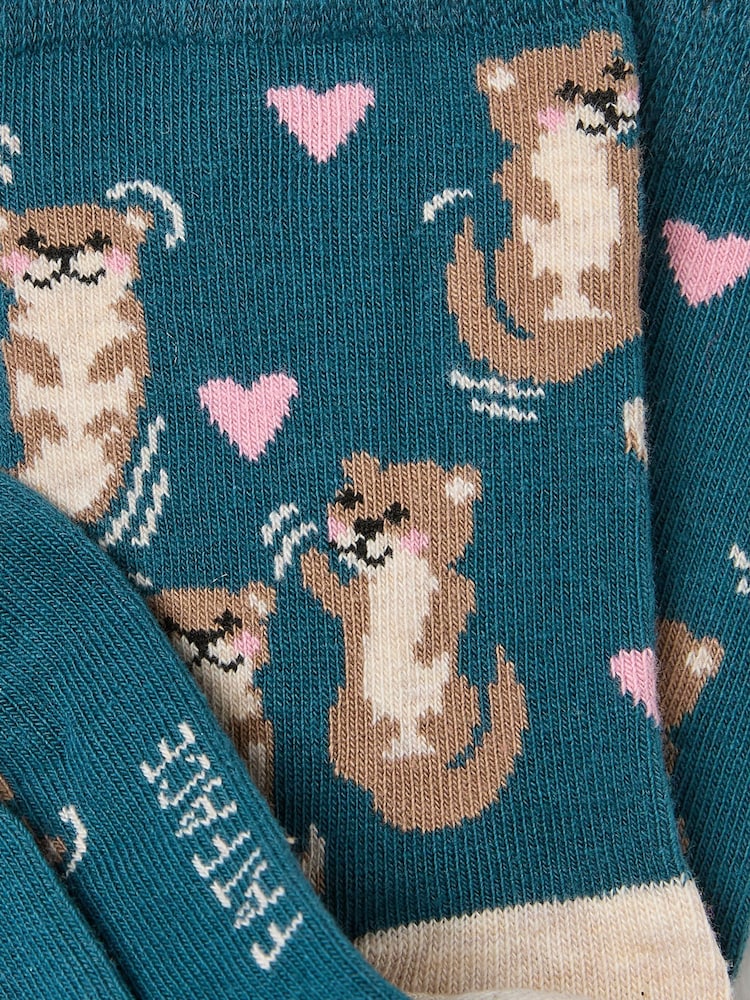 FatFace Blue Kids Socks 1 Pack - Image 2 of 2