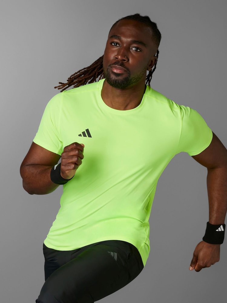 adidas Green Adizero Essentials Running T-Shirt - Image 2 of 11