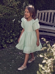 Laura Ashley Green Bow Back Flower Girl Dress - Image 2 of 13
