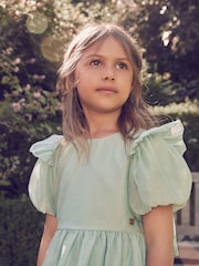 Laura Ashley Green Bow Back Flower Girl Dress - Image 5 of 13