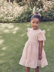 Laura Ashley Pink Bow Back Flower Girl Dress - Image 1 of 12