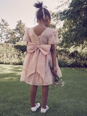 Laura Ashley Pink Bow Back Flower Girl Dress - Image 3 of 12
