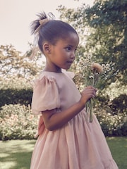 Laura Ashley Pink Bow Back Flower Girl Dress - Image 5 of 12