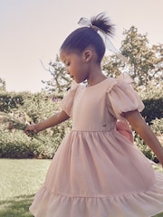 Laura Ashley Pink Bow Back Flower Girl Dress - Image 6 of 12