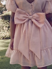 Laura Ashley Pink Bow Back Flower Girl Dress - Image 7 of 12