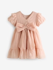 Laura Ashley Pink Bow Back Flower Girl Dress - Image 8 of 12