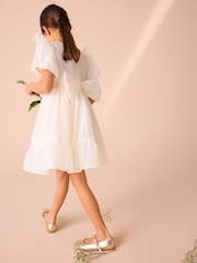 Laura Ashley Ivory Bow Back Flower Girl Dress - Image 2 of 9